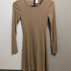 Tan long sleeve sweater dress